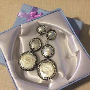 Beautiful 🎁 coin freshwater pearls earrings